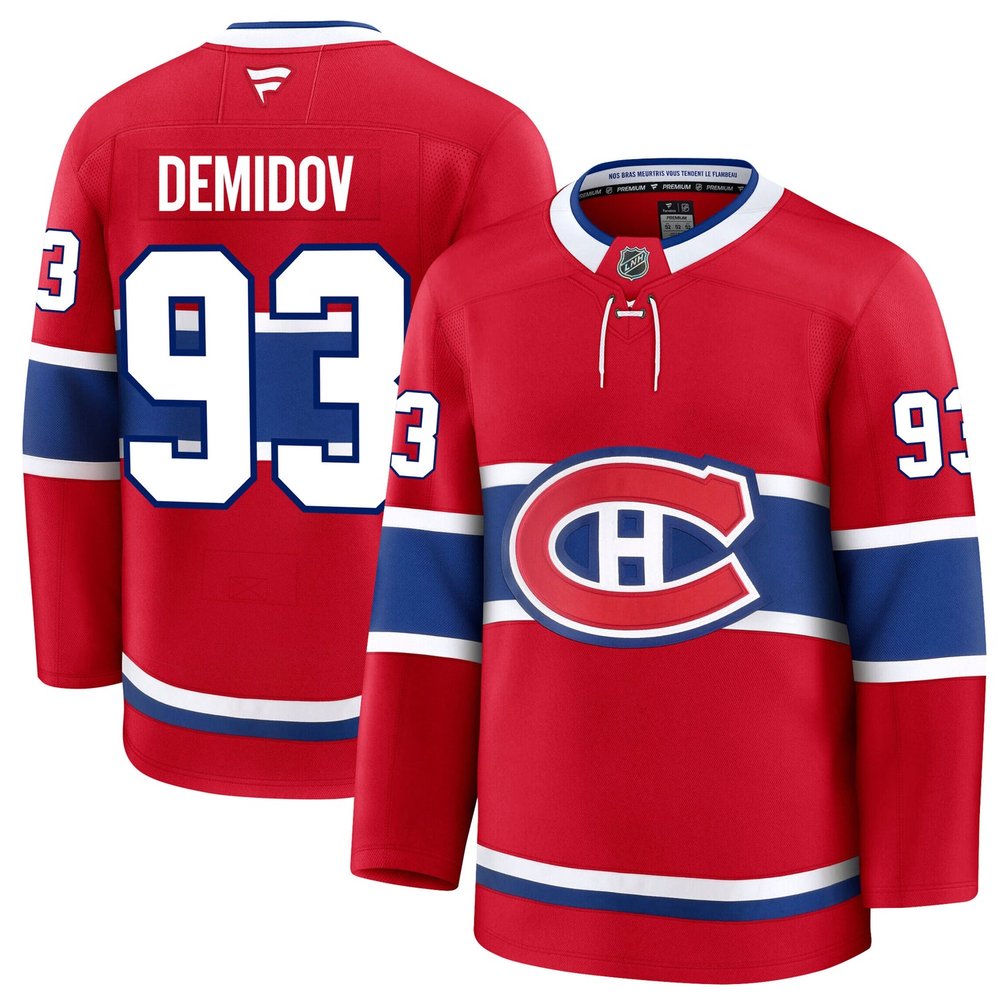 Men's Montreal Canadiens #93 Ivan Demidov Red Home Premium Jersey