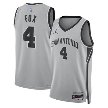 Men's San Antonio Spurs #4 De Aaron Fox Grey 2025/26 Statement Edition Jersey Men's San Antonio Spurs #4 De Aaron Fox Grey 2025/26 Statement Edition Jersey