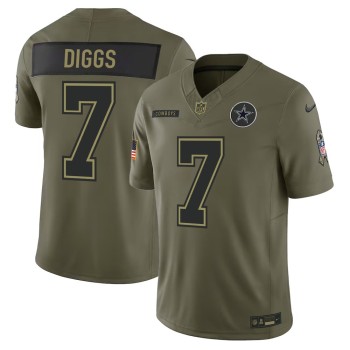 Men's Dallas Cowboys #7 Trevon Diggs Nike Olive 2025 Salute to Service Retired Limited Jersey