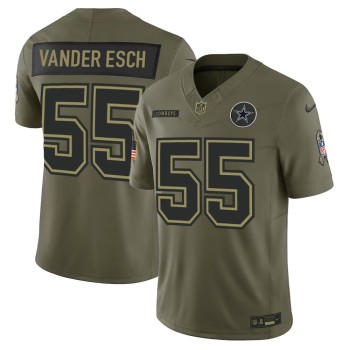 Men's Dallas Cowboys #55  Leighton Vander Esch Nike Olive 2025 Salute to Service Retired Limited Jersey