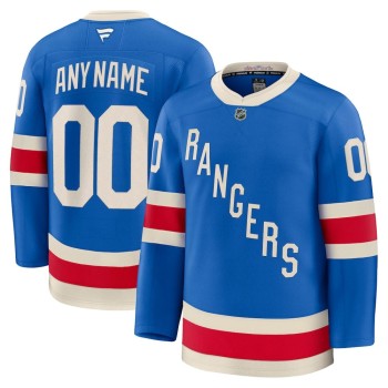 Men's New York Rangers Blue Centennial Premium Custom Jersey Men's New York Rangers Blue Centennial Premium Custom Jersey