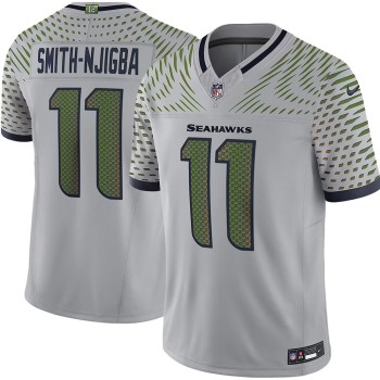 Men's Seattle Seahawks #11 Jaxon Smith-Njigba Gray Rivalries Collection F.U.S.E. Vapor Limited Stitched Jersey Men's Seattle Seahawks #11 Jaxon Smith-Njigba Gray Rivalries Collection F.U.S.E. Vapor Limited Stitched Jersey