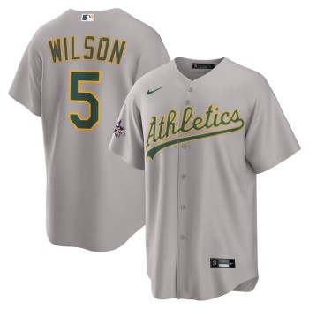 Youth Athletics #5 Jacob Wilson Nike Gray 2025 MLB All-Star Game Road Replica Player Jersey Youth Athletics #5 Jacob Wilson Nike Gray 2025 MLB All-Star Game Road Replica Player Jersey