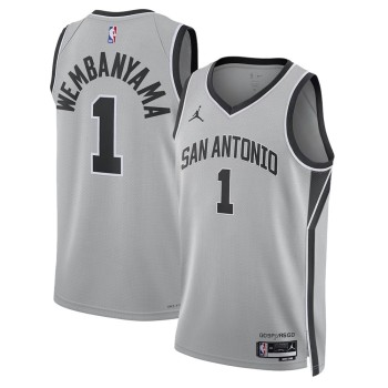 Men's San Antonio Spurs #1 Victor Wembanyama Grey 2025/26 Statement Edition Jersey Men's San Antonio Spurs #1 Victor Wembanyama Grey 2025/26 Statement Edition Jersey