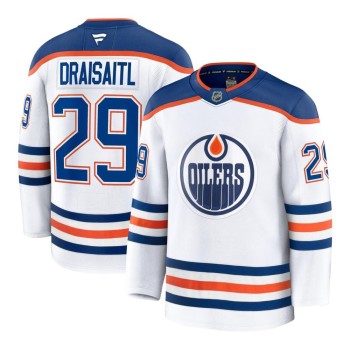 Youth Edmonton Oilers #29 Leon Draisaitl White Away Jersey