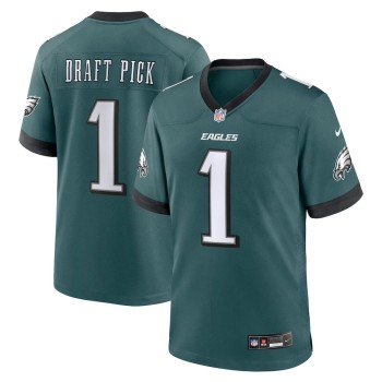 Men's Philadelphia Eagles #1 Nike Midnight Green 2025 NFL Draft First Round Pick No. 32 Game Jersey Men's Philadelphia Eagles #1 Nike Midnight Green 2025 NFL Draft First Round Pick No. 32 Game Jersey