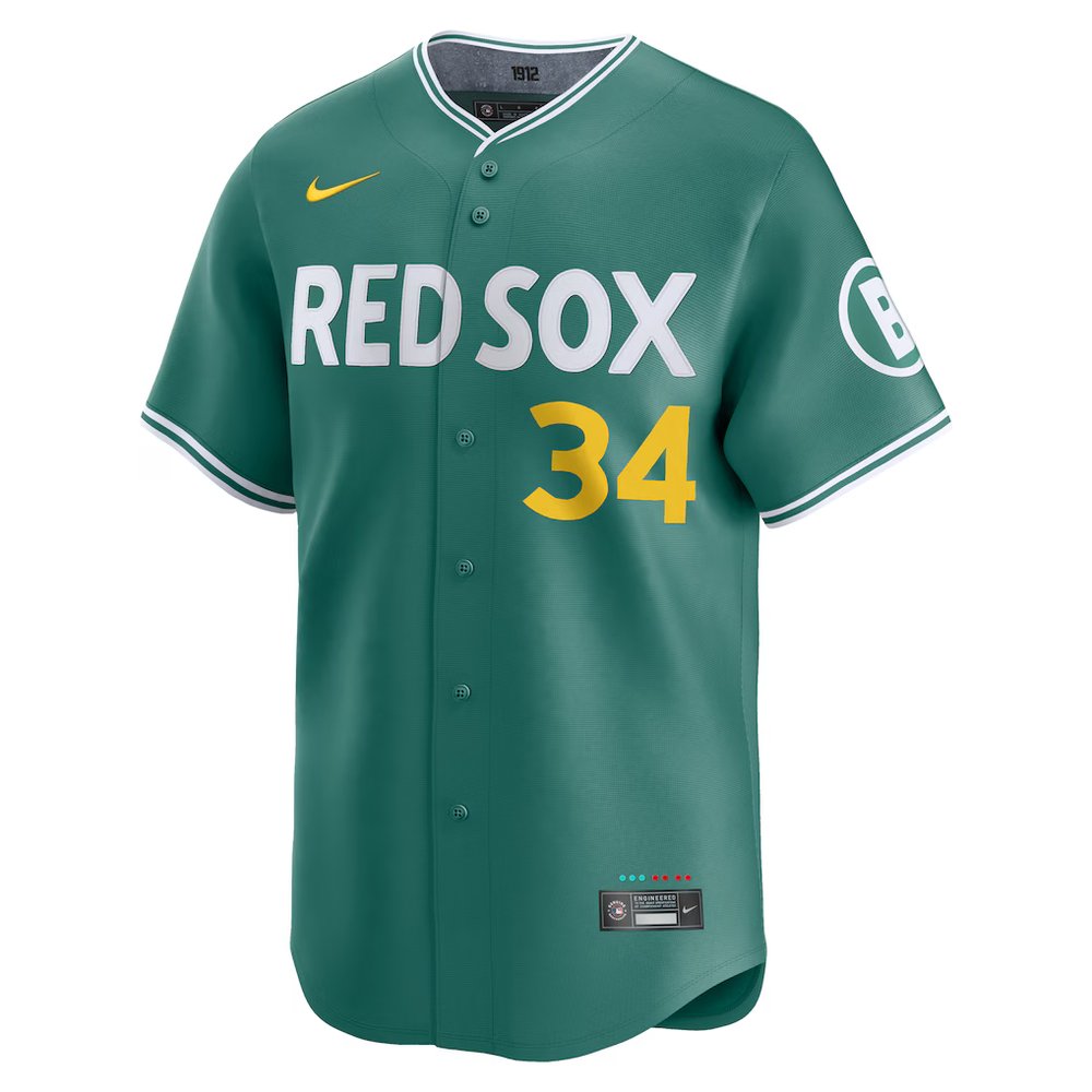 Men's Boston Red Sox #34 David Ortiz Green 2025 City Connect Limited Retired Player Jersey