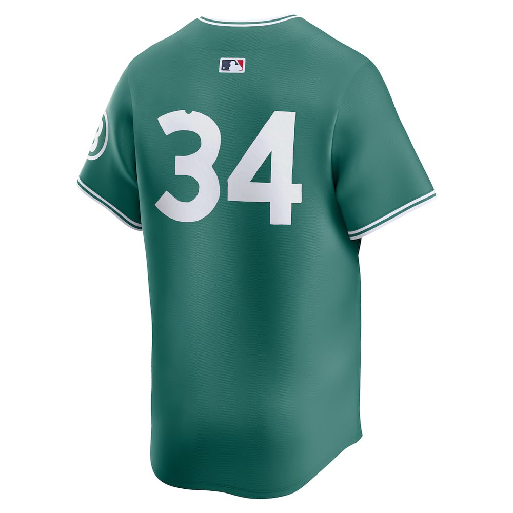 Men's Boston Red Sox #34 David Ortiz Green 2025 City Connect Limited Retired Player Jersey