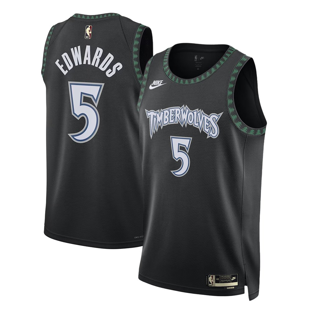 Men's Minnesota Timberwolves #5 Anthony Edwards Black 2025/26 Hardwood Classics Jersey Men's Minnesota Timberwolves #5 Anthony Edwards Black 2025/26 Hardwood Classics Jersey