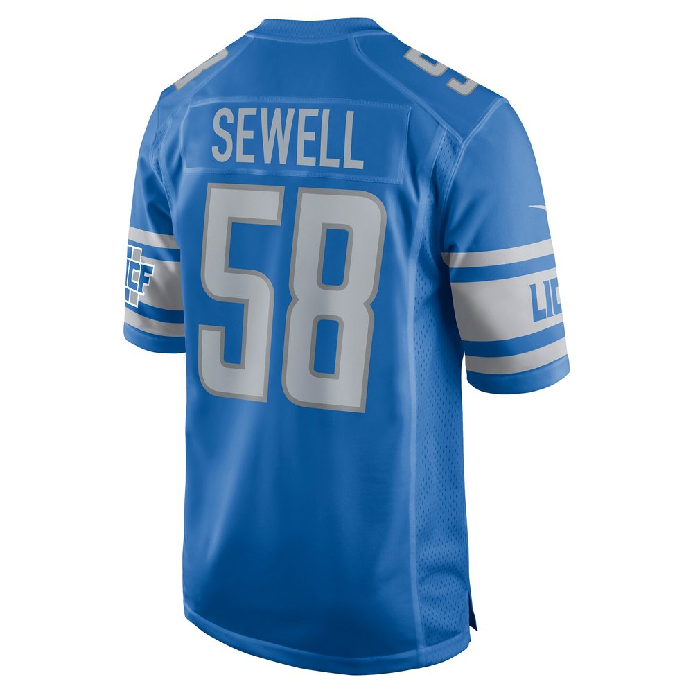 Men's Detroit Lions #58 Penei Sewell Blue Game Jersey Men's Detroit Lions #58 Penei Sewell Blue Game Jersey