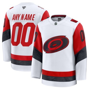Youth Carolina Hurricanes Custom White 2025 Away Stitched Hockey Jersey