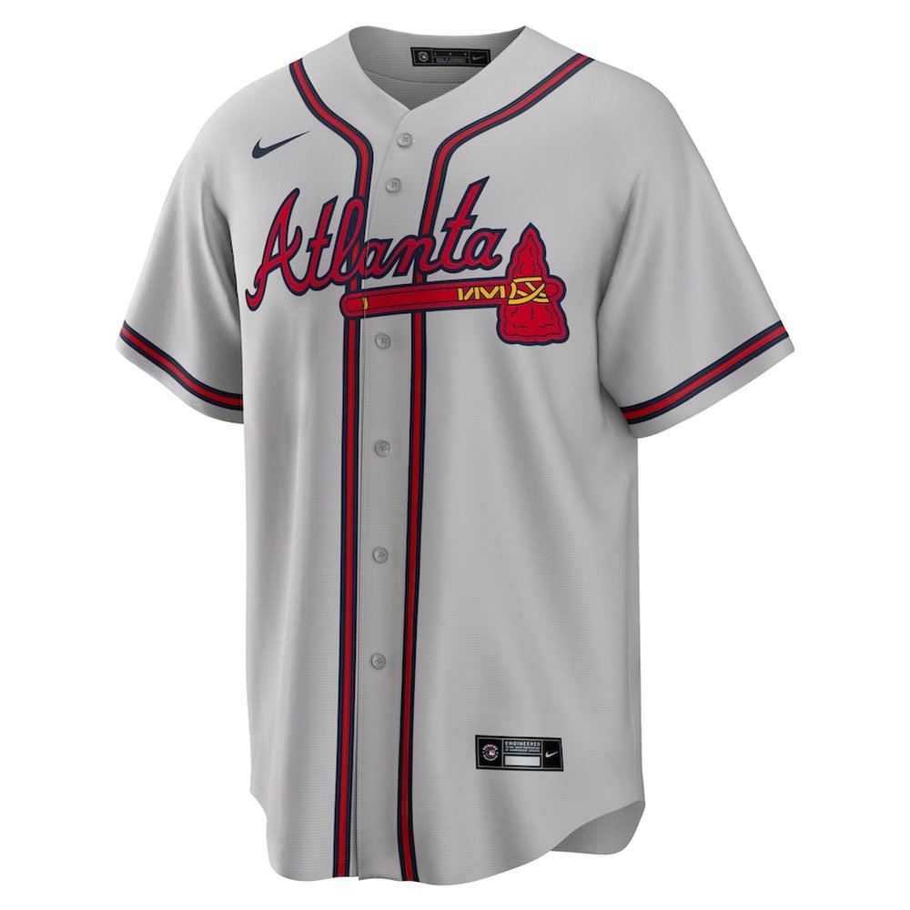 Men's Atlanta Braves #13 Ronald Acuna Jr. Gray Road Replica PlayerJersey