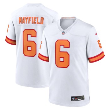 Men's '76 Tampa Bay Buccaneers #6 Baker Mayfield Nike White Player Game Jersey Men's '76 Tampa Bay Buccaneers #6 Baker Mayfield Nike White Player Game Jersey
