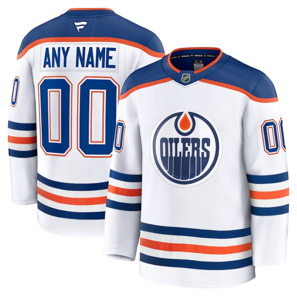 Youth Edmonton Oilers White Away Custom Jersey Youth Edmonton Oilers White Away Custom Jersey
