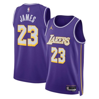 Men's Los Angeles Lakers #23 LeBron James Purple 2025/26 Statement Edition Jersey Men's Los Angeles Lakers #23 LeBron James Purple 2025/26 Statement Edition Jersey