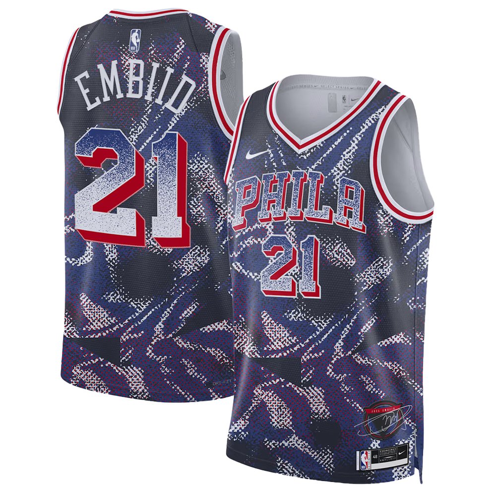 Men's Philadelphia 76ers #21 Joel Embiid Purple 2025/26 Select Series Jersey Men's Philadelphia 76ers #21 Joel Embiid Purple 2025/26 Select Series Jersey