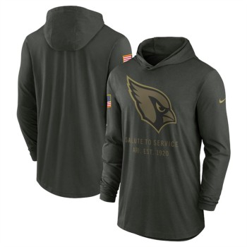 Men's Arizona Cardinals Forest Green 2025 Salute to Service Sideline Dri-FIT Lightweight Pullover Hoodie Men's Arizona Cardinals Forest Green 2025 Salute to Service Sideline Dri-FIT Lightweight Pullover Hoodie