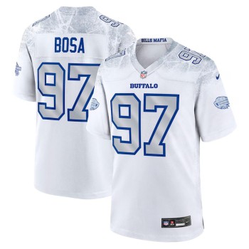 Men's Buffalo Bills #97 Joey Bosa White Rivalries Collection Game Jersey