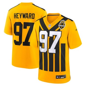 Men's Pittsburgh Steelers #97 Cameron Heyward Nike Gold Alternate 1933 Throwback Game Jersey