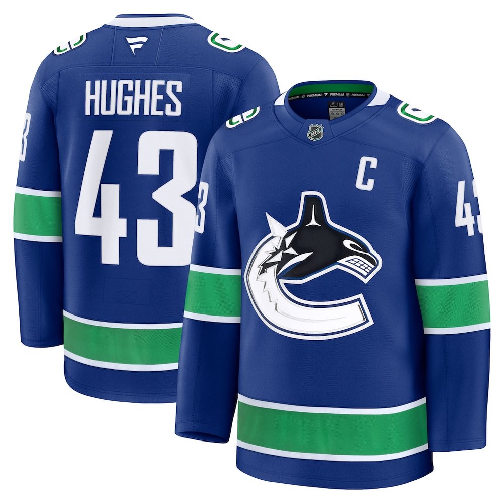 Youth Vancouver Canucks #43 Quinn Hughes Blue Home Jersey Youth Vancouver Canucks #43 Quinn Hughes Blue Home Jersey