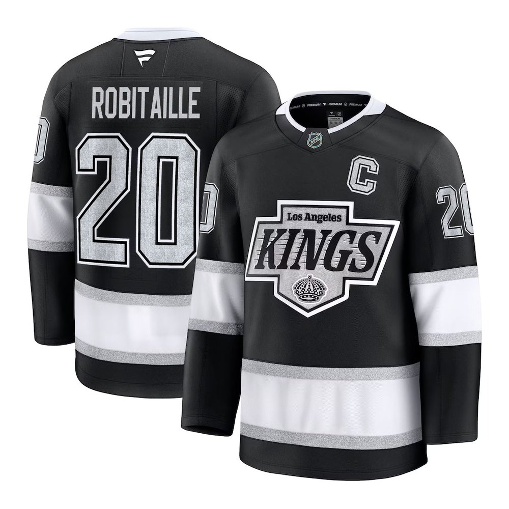 Men's Los Angeles Kings #20 Luc Robitaille Black Home Premium Jersey Men's Los Angeles Kings #20 Luc Robitaille Black Home Premium Jersey