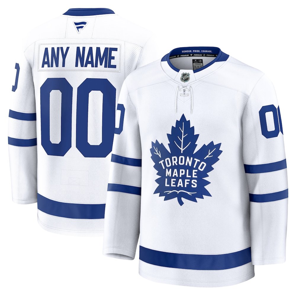 Men's Toronto Maple Leafs White Away Premium Custom Jersey Men's Toronto Maple Leafs White Away Premium Custom Jersey