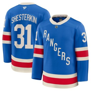 Men's New York Rangers #31 Igor Shesterkin Blue Centennial Premium Jersey