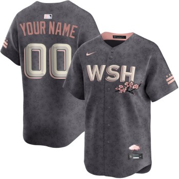 Youth Washington Nationals Grey Cherry Blossom City Connect Limited Custom Jersey