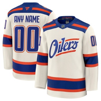 Youth Edmonton Oilers Light Beige Alternate Custom Jersey Youth Edmonton Oilers Light Beige Alternate Custom Jersey