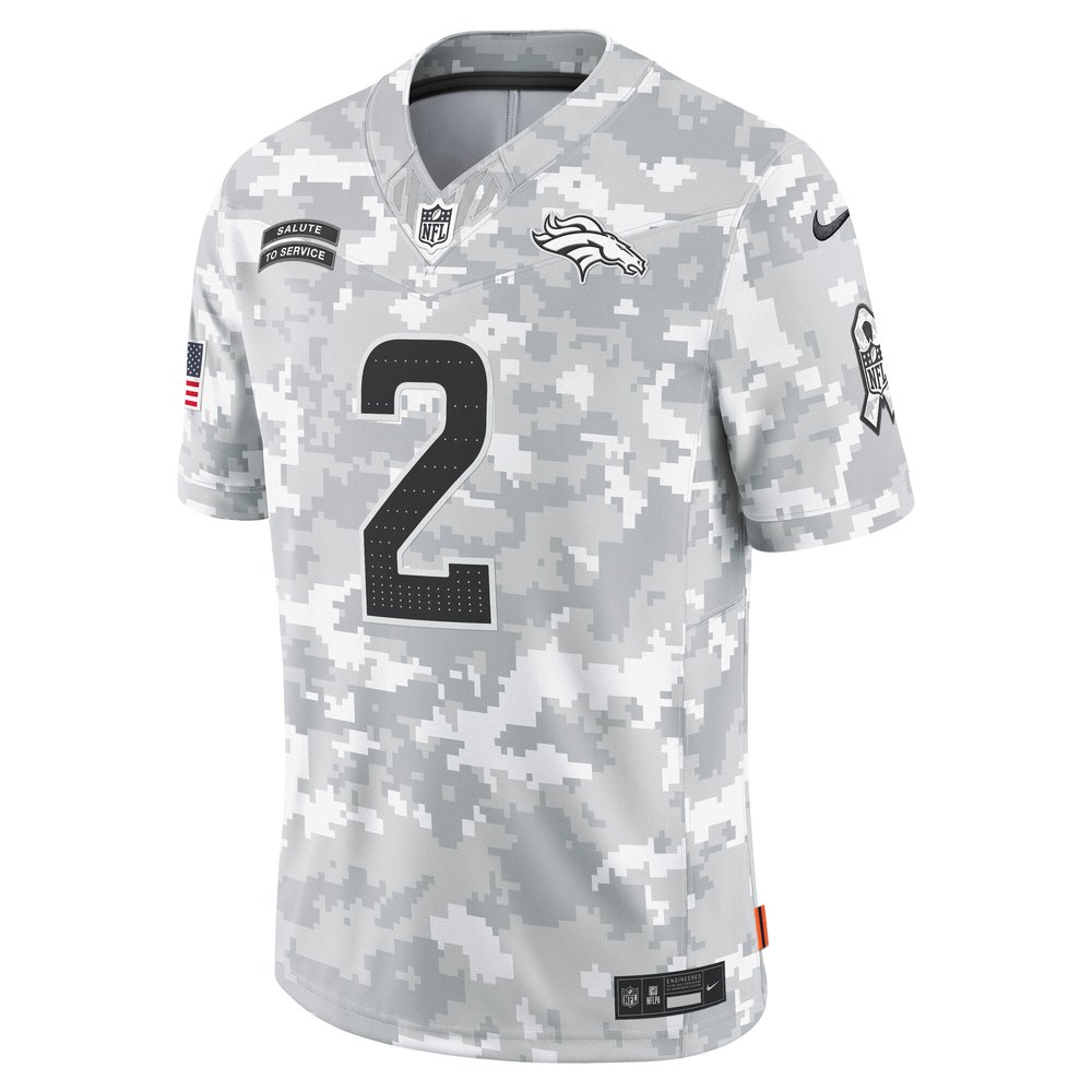 Men's Denver Broncos Patrick Surtain II Arctic Camo 2024 Salute to Service Limited Jersey