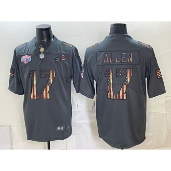 Youth Buffalo Bills #17 Josh Allen Grey USA Flag Vapor Limited Jersey