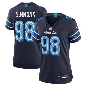 Women's Tennessee Titans #98 Jeffery Simmons Navy 2026 Rivalries Collection Game Jersey