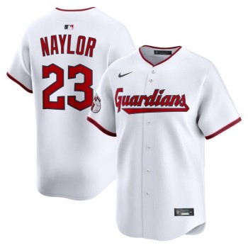 Men's Cleveland Guardians #23 Bo Naylor White Home Limited Player Jersey