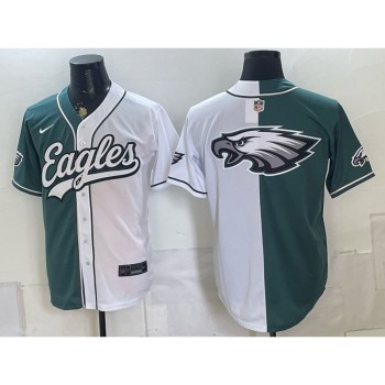 Youth Philadelphia Eagles Green Split Cool Base Stitched Baseball Jersey Youth Philadelphia Eagles Green Split Cool Base Stitched Baseball Jersey