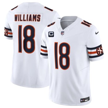 Men's Chicago Bears #18 Caleb Williams White 2026 With 3-star C Patch Vapor F.U.S.E. Untouchable Limited Jersey Men's Chicago Bears #18 Caleb Williams White 2026 With 3-star C Patch Vapor F.U.S.E. Untouchable Limited Jersey