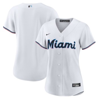 Women's Miami Marlins Nike White Replica Team Jersey Women's Miami Marlins Nike White Replica Team Jersey