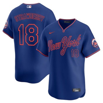 Men's New York Mets #18 Darryl Strawberry Royal Alternate 2025 Limited Stitched Jersey