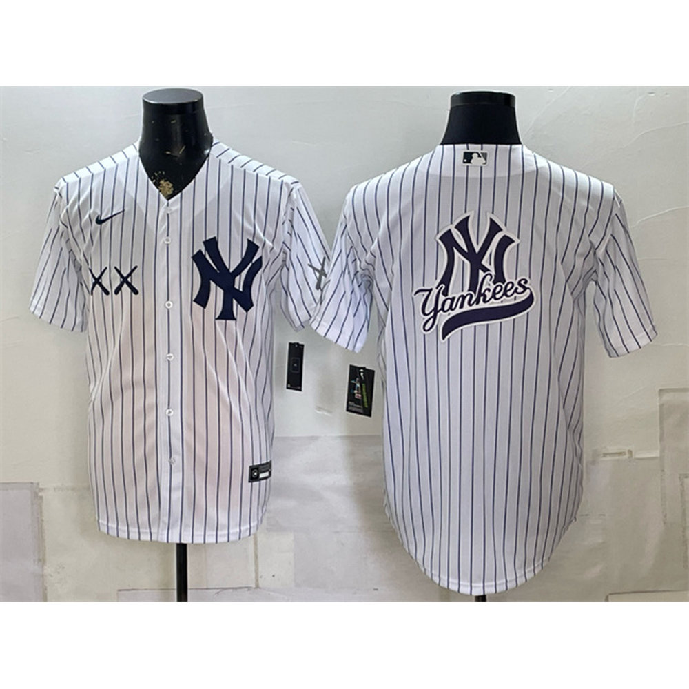 Men's New York Yankees x KAWS White Team Big Logo Stadium Baseball Jersey