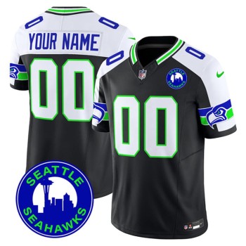 Men's Seattle Seahawks Black Alternate City Patch Vapor F.U.S.E. Limited Custom Jersey