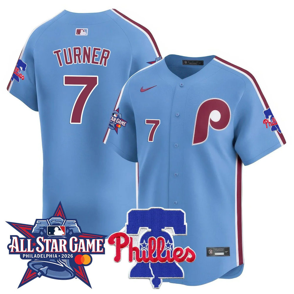 Youth Philadelphia Phillies #7 Trea Turner Light Blue 2026 MLB All-Star Jersey