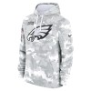Youth Philadelphia Eagles White/Gray 2024 Salute To Service Pullover Hoodie
