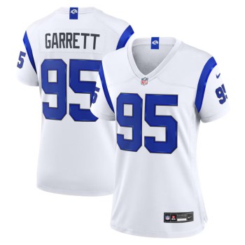 Women's Los Angeles Rams #95 Myles Garrett Nike Fearsome White Game Jersey