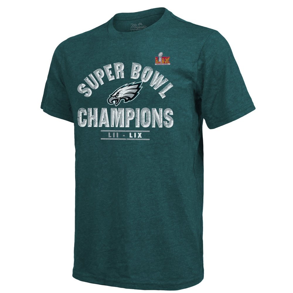 Men's Philadelphia Eagles Threads Midnight Green Super Bowl LIX Champions Tri-Blend T-Shirt
