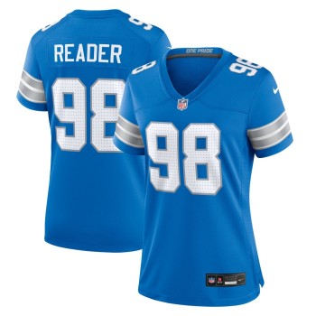 Women's Detroit Lions D.J. Reader Blue Team Game Jersey Women's Detroit Lions D.J. Reader Blue Team Game Jersey