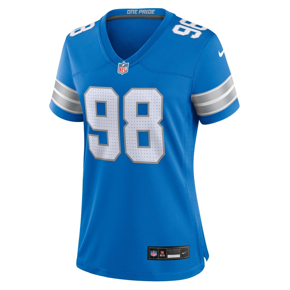 Women's Detroit Lions D.J. Reader  Blue Team Game Jersey