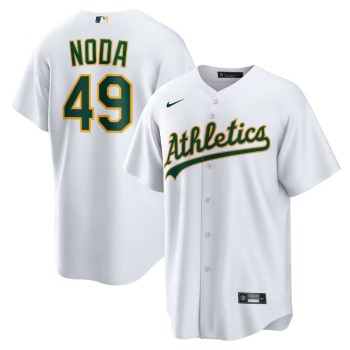Men's Oakland Athletics #49 Ryan Noda White Home Replica Jersey