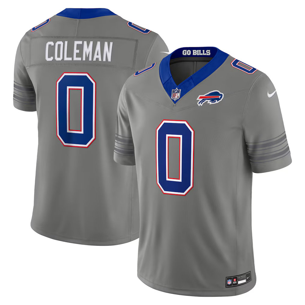 Men's Buffalo Bills #0 Keon Coleman Nike Gray Nickel City Vapor F.U.S.E. Limited Jersey