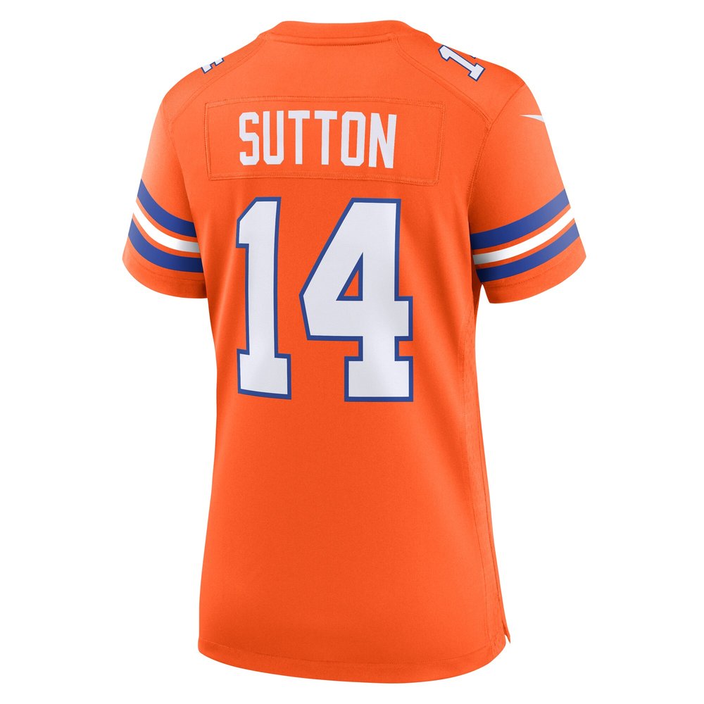 Women's Denver Broncos Courtland Sutton Orange Mile High Collection 1977 Throwback Player Game Jersey Women's Denver Broncos Courtland Sutton Orange Mile High Collection 1977 Throwback Player Game Jersey