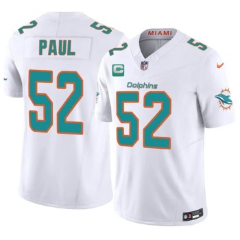 Men's Miami Dolphins #52 Patrick Paul White 2026 1-Star C Patch Vapor F.U.S.E. Limited Jersey Men's Miami Dolphins #52 Patrick Paul White 2026 1-Star C Patch Vapor F.U.S.E. Limited Jersey