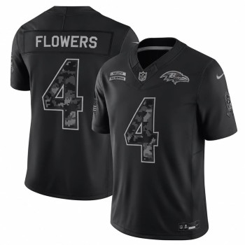 Men's Baltimore Ravens #4 Zay Flowers Nike Black 2026 Salute to Service Vapor F.U.S.E. Limited Jersey